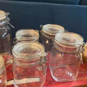 Set of 7 Fido Glass Canisters